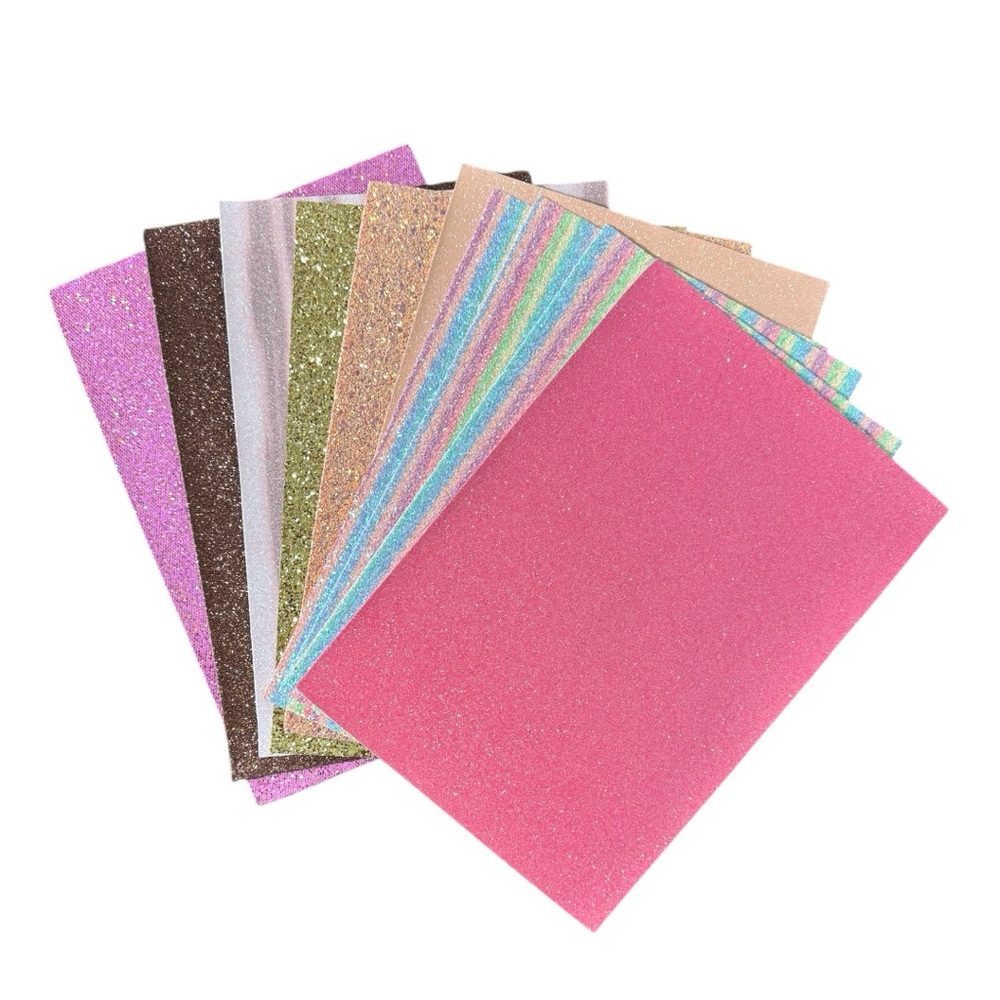 Glitter Faux Leather Bundle - 10 Sheets - Pastel, Holographic. Pink, Rainbow
